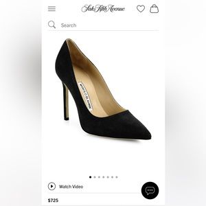 Manolo Blahnik Black Suede Pump Heels - Size 39 - NEW WITH TAGS